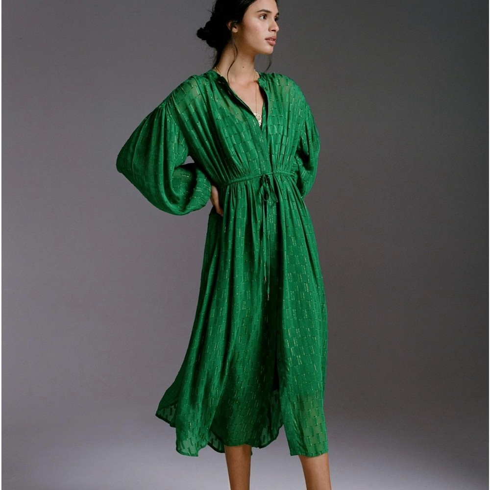 Anthropologie Allene Shimmer Maxi Dress